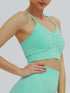 the keeper GATHERED CROP & high waist scrunch butt legging SET Aqua